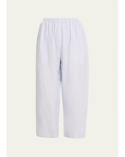 Eskandar Linen Japanese Pants - White