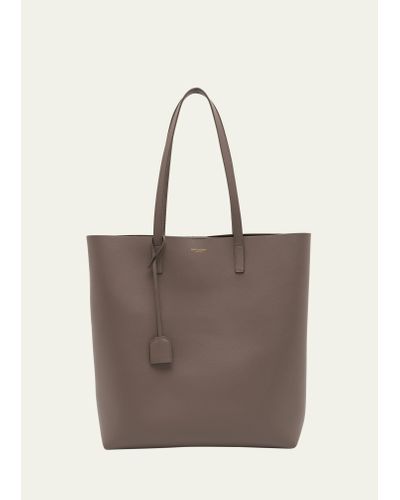 Saint Laurent Shopping North- South Toy Tote Bag In Smooth Leather - Brown