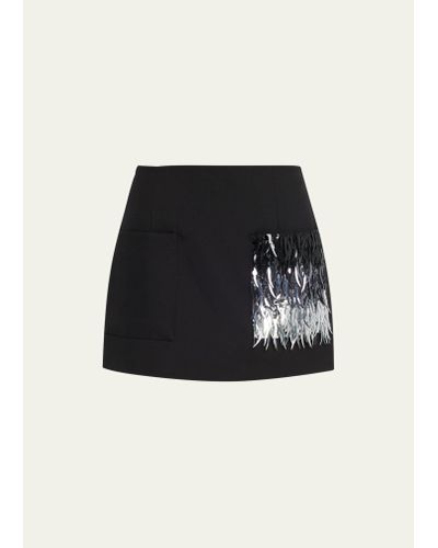 WE-AR4 The Embellished Mini Skirt - Black