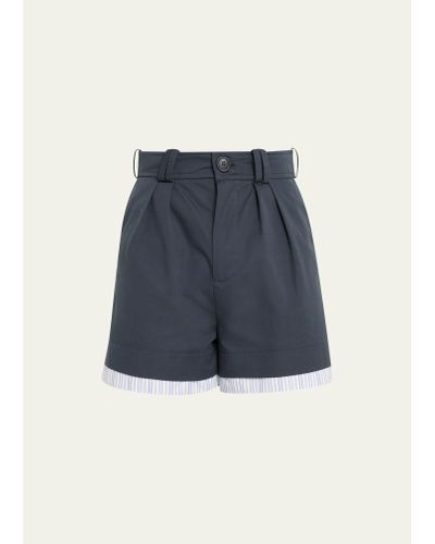 S.S.Daley Thomas Striped-cuff Bloomer Shorts - Blue