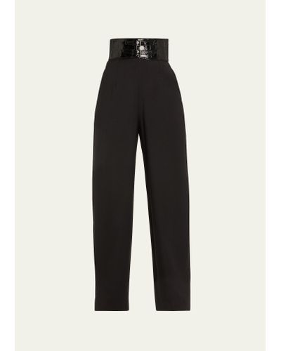 Alaïa High-rise Belted Pants - Black