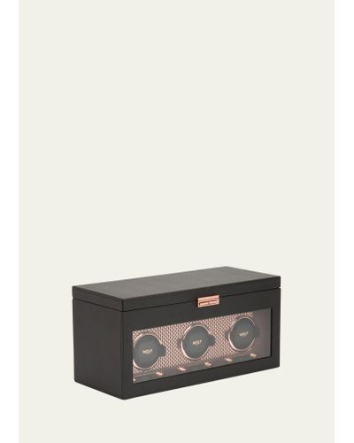 Wolf Axis Triple Watch Winder With Storage - Gray