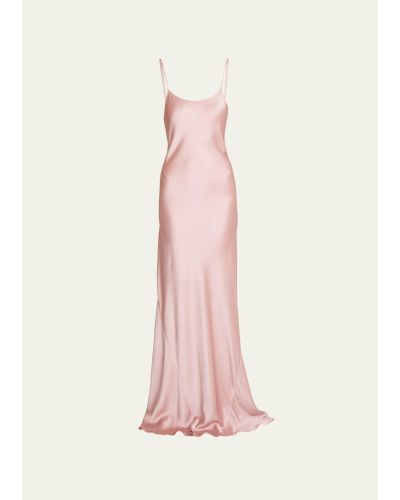 Victoria Beckham Cami Satin Gown - Pink