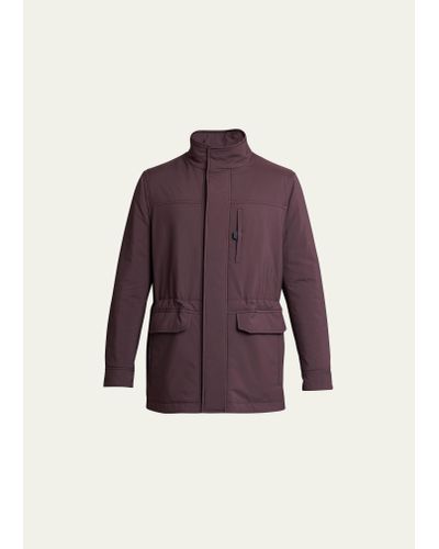 Brioni Concealed-zip Field Jacket - Purple