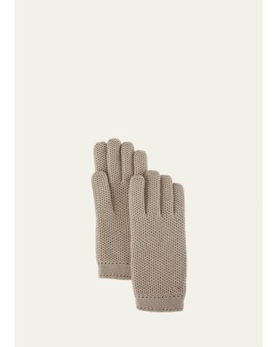 Loro Piana Cashmere Crochet Gloves - Natural