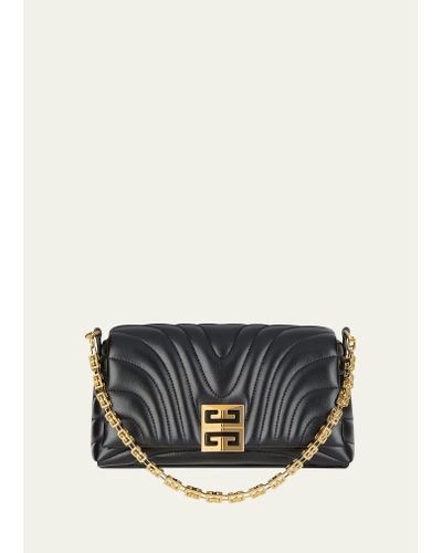 Givenchy 4g Soft Small Crossbody In Quilted Leather - Gray