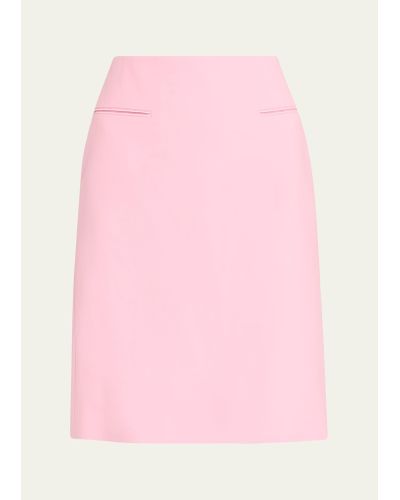 Ferragamo Welt-pockets Crepe Pencil Skirt - Pink