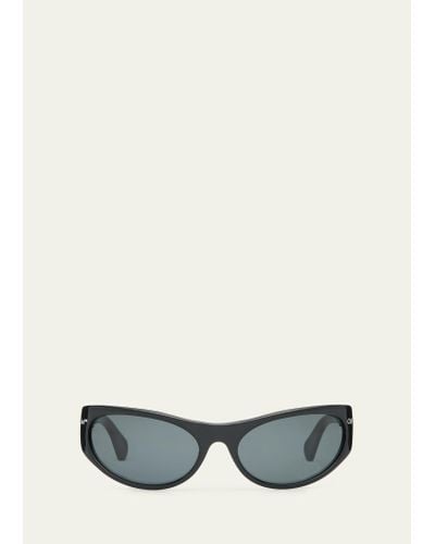 Off-White c/o Virgil Abloh Napoli Acetate Wrap Sunglasses - Gray