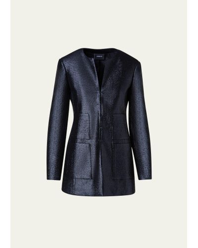 Akris Long Lurex Jacket - Blue