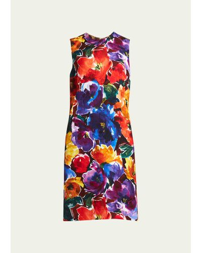 Dolce & Gabbana Abstract Floral Shift Dress - White