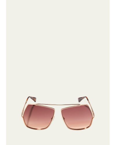 Max Mara Elsa Geo Metal Butterfly Sunglasses - Pink