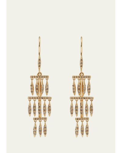 Ileana Makri Grass Multi Dewdrop Earrings In 18k Yellow Gold - Natural