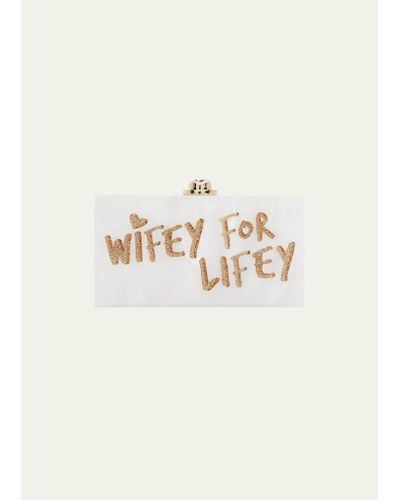 Sophia Webster Cleo Wifey For Lifey Clutch Bag - Natural