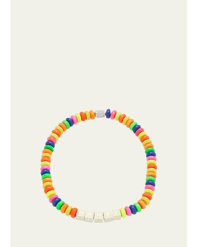 Lauren Rubinski Rainbow Happy Necklace With Enamel On Silver Donuts - Multicolor