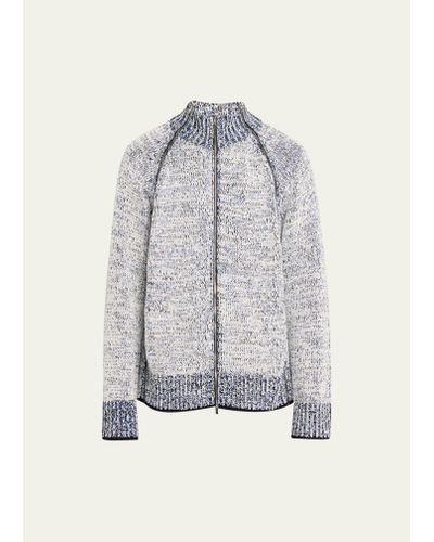3.1 Phillip Lim Marled Full-zip Cardigan Sweater - Gray