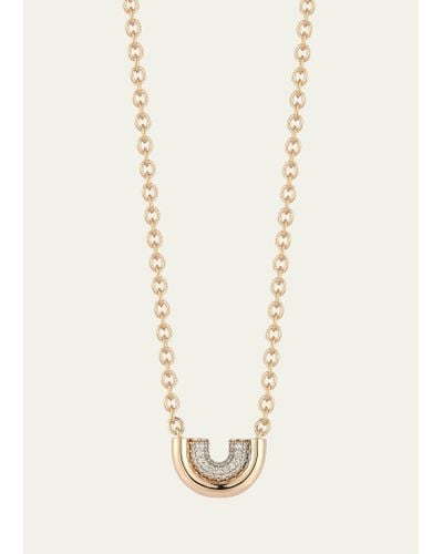 WALTERS FAITH Thoby 18k Rose Gold Diamond Small Tubular Necklace - White