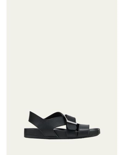 Loewe Ease Leather Toe-ring Comfort Sandals - White