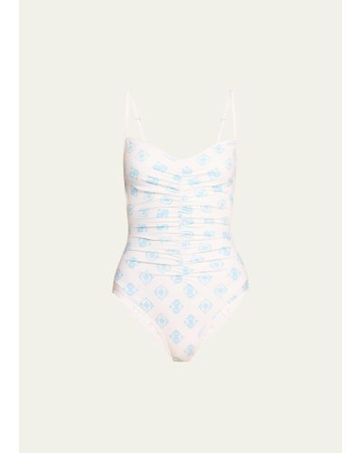 VERANDAH Ruched Tank One-piece Swimsuit - Natural