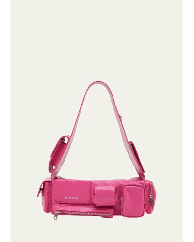 Balenciaga Superbusy Xs Sling Zip Shoulder Bag - Pink