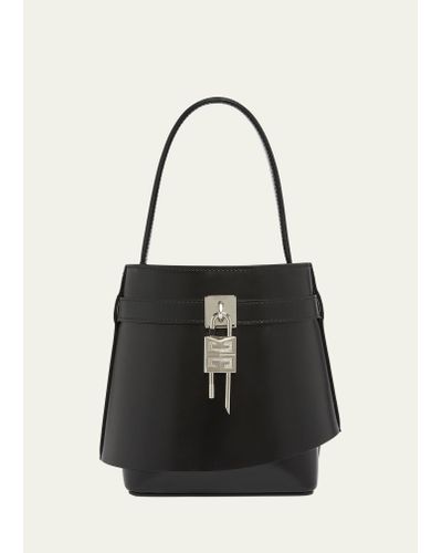 Givenchy Shark Lock Bucket Bag In Box Leather - Natural
