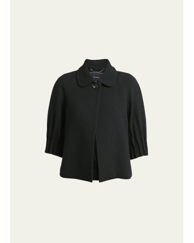 Kiton Pleated-sleeve Wool Jacket - Black