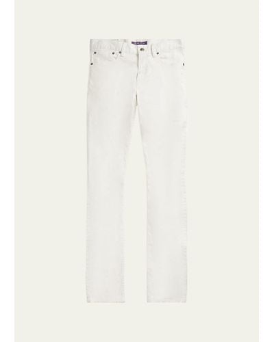 Ralph Lauren Purple Label Slim Linen-cotton Jeans - White