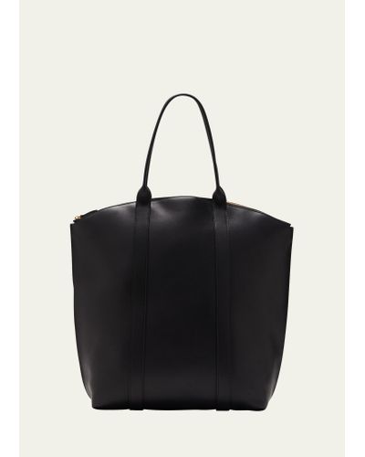 The Row Dante Leather Tote Bag - Black