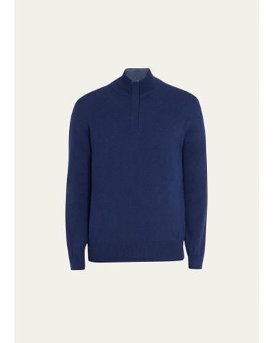 Bergdorf Goodman 12-gauge Cashmere Sweater - Blue