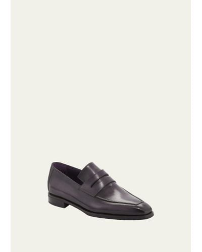 Berluti Andy Leather Penny Loafers - White