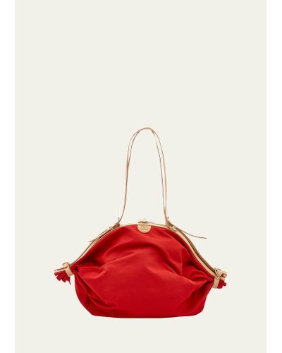 Il Bisonte Caramella Transformable Buckle Zip Tote Bag - Red