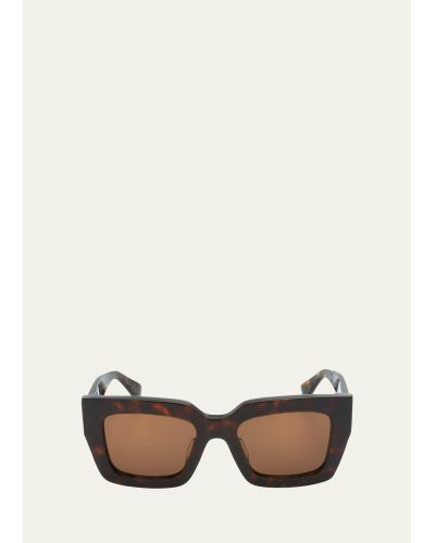 Bottega Veneta Raised Logo Acetate Cat-eye Sunglasses - Natural