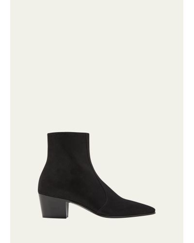 Saint Laurent Vassili 60 Zip Ankle Boots - Black