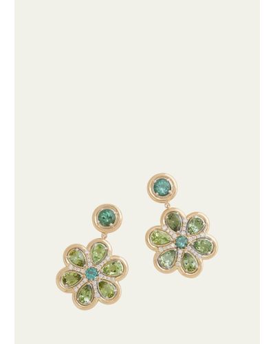 Jamie Wolf 18k Tourmaline And Diamond Floral Earrings - Natural
