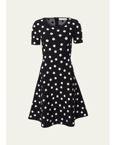 Carolina Herrera Polka Dot Fit-&-flare Dress - Black