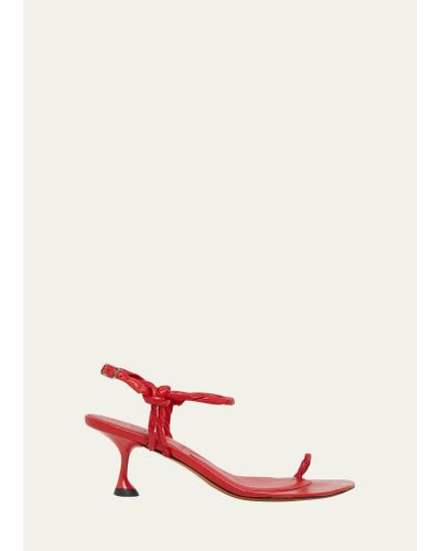 Proenza Schouler Tee Twisted Leather Ankle-strap Sandals - Red