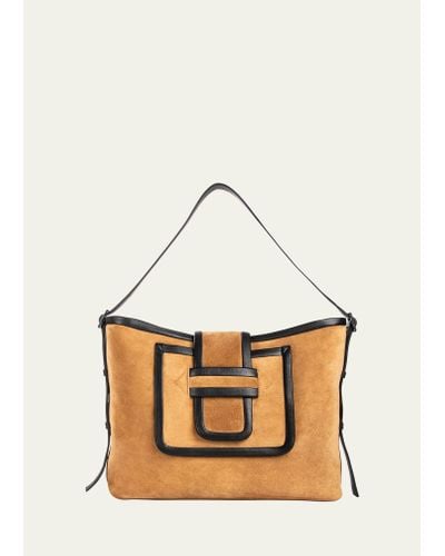 Pierre Hardy Alpha Suede & Leather Tote Bag - Natural