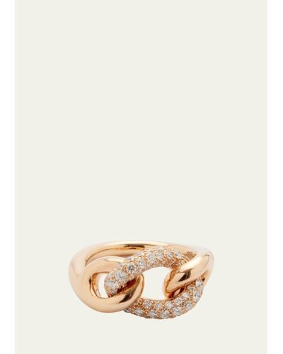 Pomellato Catene 18k Rose Gold Diamond Ring - Natural