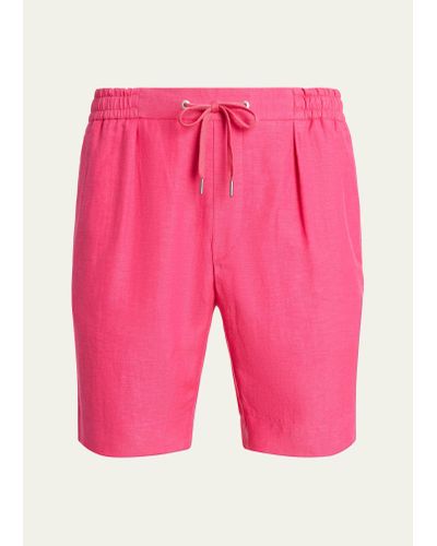 Ralph Lauren Dorset Silk-linen Shorts - Pink