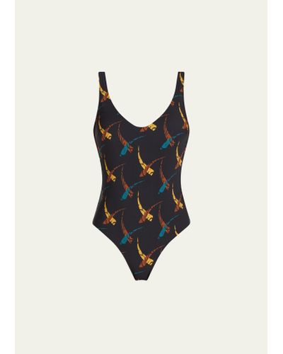 VALIMARE Verona Printed One-piece Swimsuit - Black