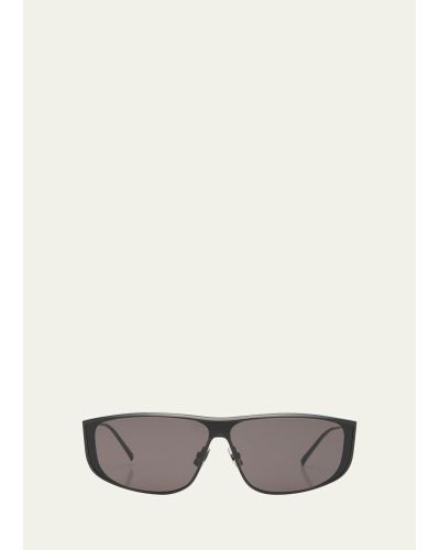 Saint Laurent Sl 605 Metal Rectangle Sunglasses - Natural