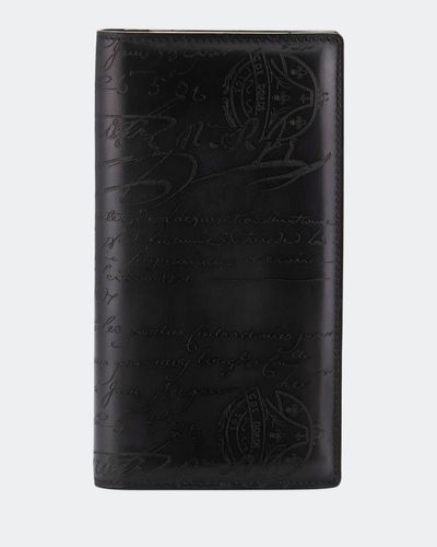 Berluti Ebene Ii Scritto Leather Long Wallet - Black