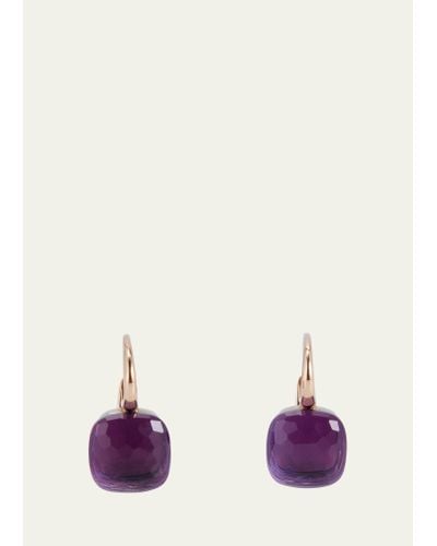 Pomellato 18k Gold Nudo Classic Drop Earrings With Amethyst - Purple