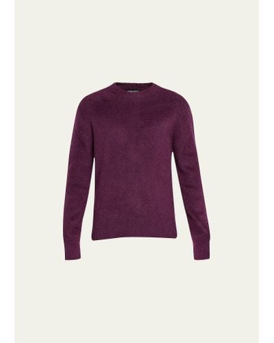 Tom Ford Mohair-blend Crewneck Sweater - Purple