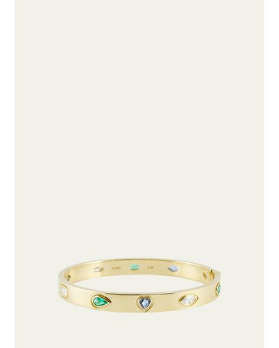 Kimberly Mcdonald 18k Gold Oval Bangle With Blue Sapphires - Natural