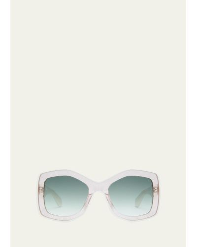 Alaïa Two-tone Acetate Butterfly Sunglasses - Natural