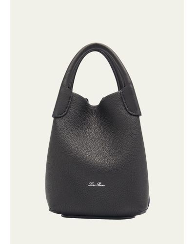 Loro Piana Micro Sesia Wicker & Leather Handbag In B3j6 Malt Guava S