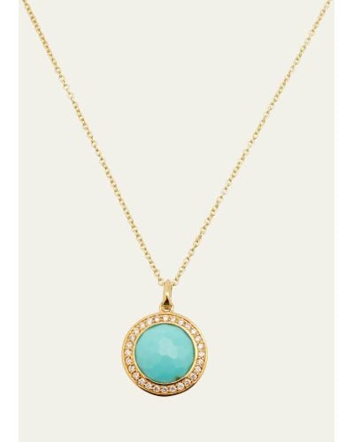 Ippolita Small Pendant Necklace In 18k Gold With Diamonds - Blue