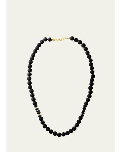 Jorge Adeler Lava Rock Beaded Necklace - Black
