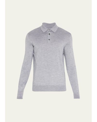 ZEGNA Cashmere-silk Polo Shirt - Gray