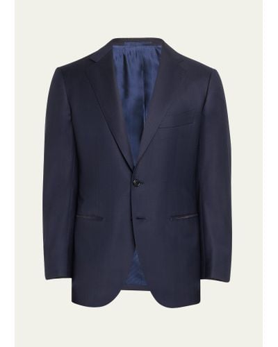 Cesare Attolini Tonal Wool Suit - Blue